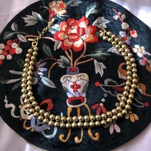 VTG Monet Gold Tone double strand round bead Necklace